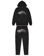 Irongate Arch Its A Secret hooded Gel Tracksuit Black White